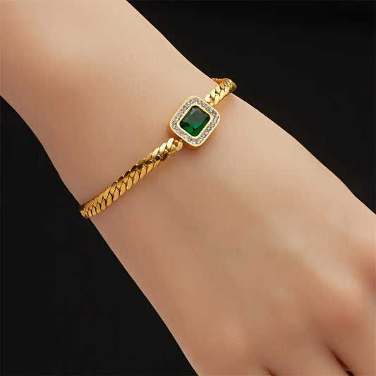Pulsera Esmeralda | Oro