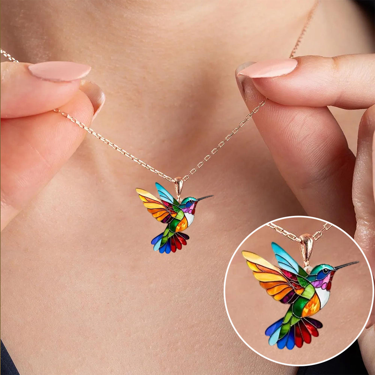 Hermoso Collar de Colibrí con Aretes de Regalo