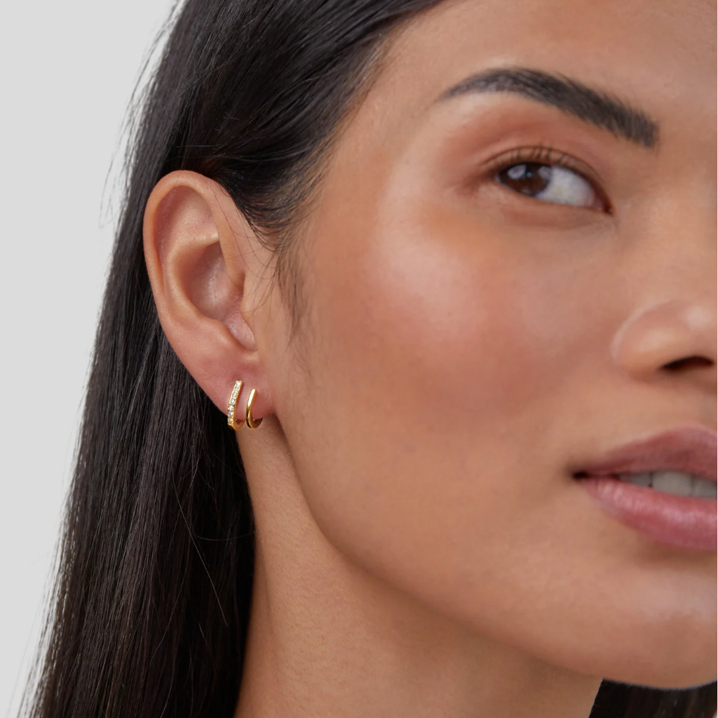 Aros Garra de Oro 18K y Cristal