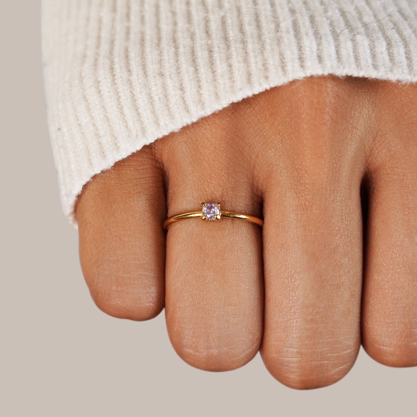Anillos de Oro 18K con Piedra de Nacimiento