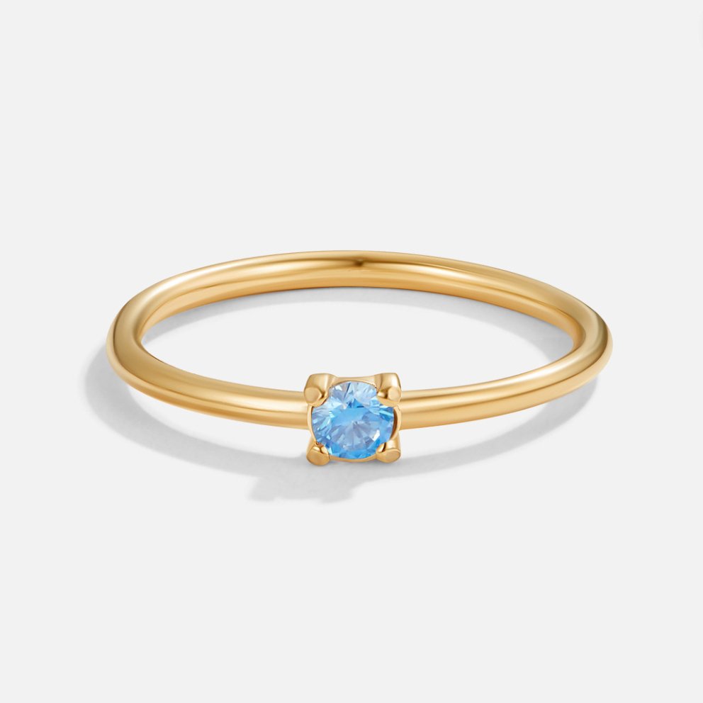 Anillos de Oro 18K con Piedra de Nacimiento