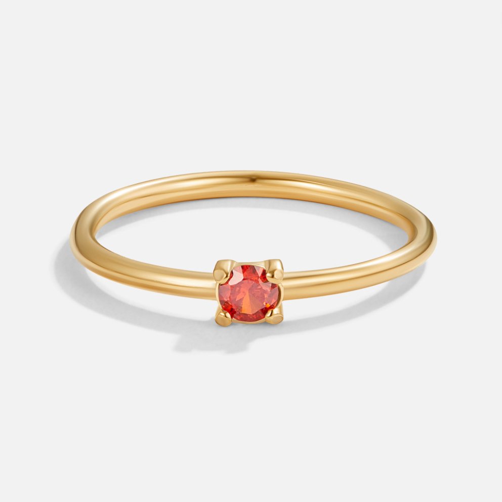 Anillos de Oro 18K con Piedra de Nacimiento