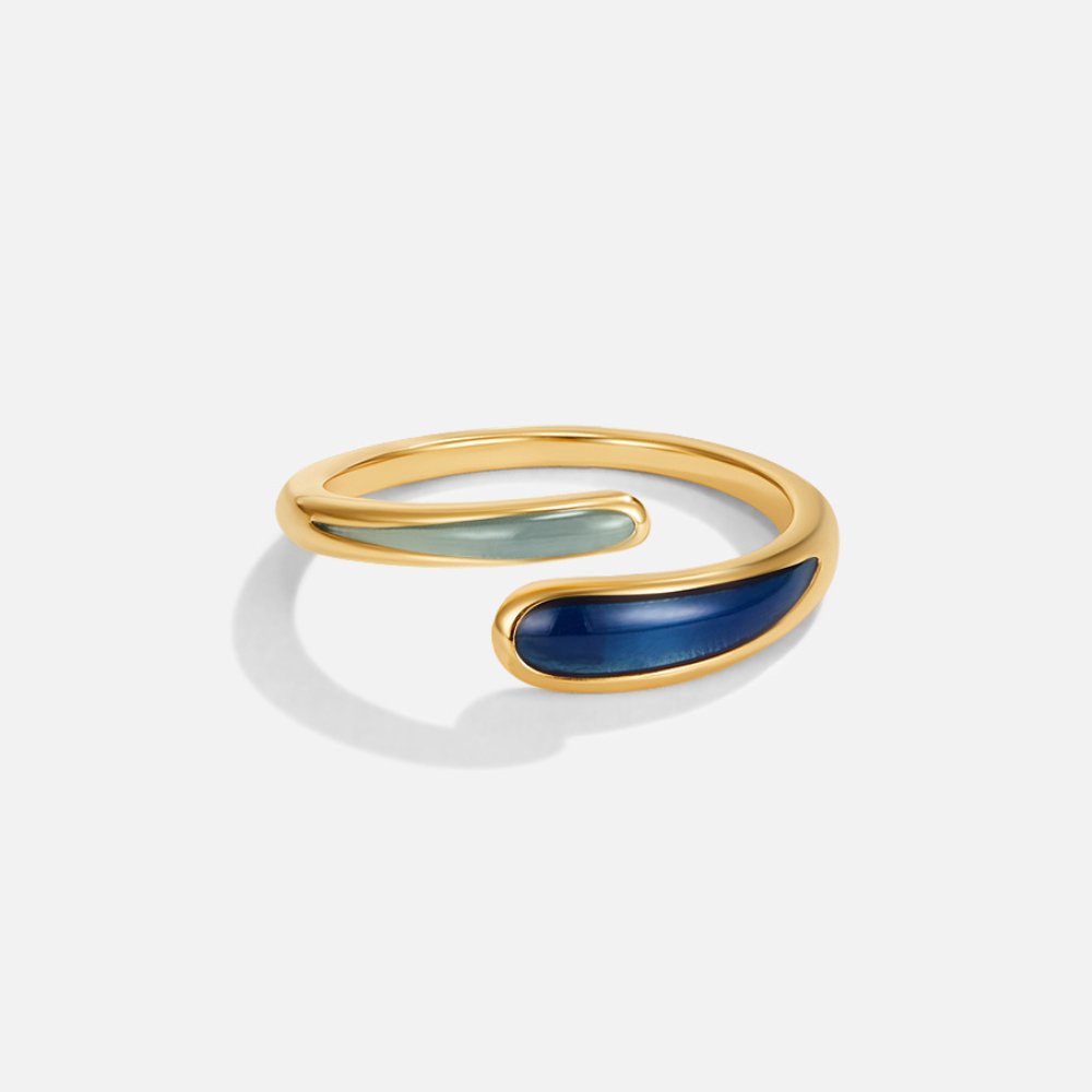 Anillo Safira Azul Envuelto