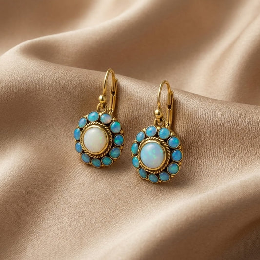 Aretes Vintage de Ópalo de Colección