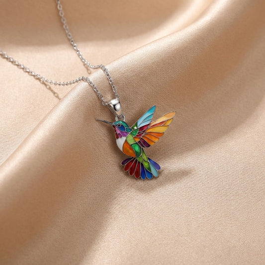 Hermoso Collar de Colibrí con Aretes de Regalo