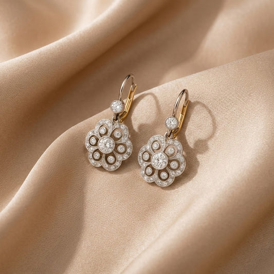 Aretes Vintage de Mandala con Cristal