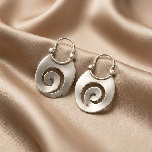 Aretes Vintage de Plata con Forma Irregular