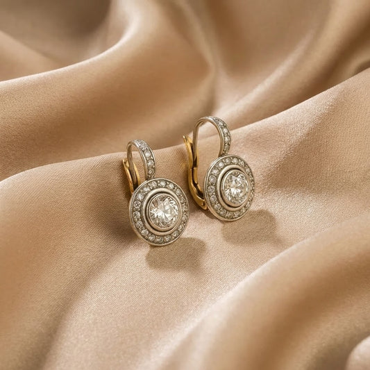 Aretes Vintage de Plata con Circonia