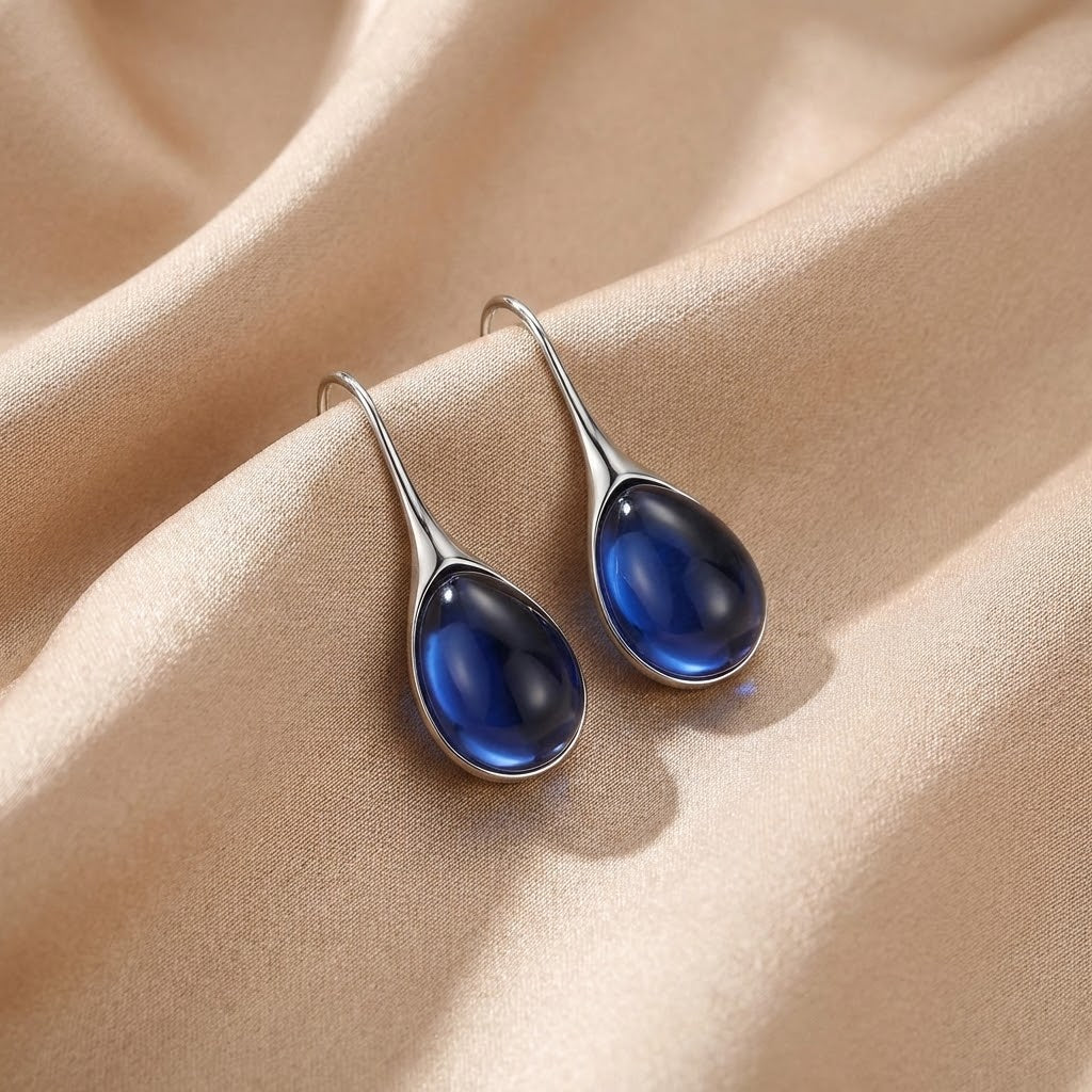 Aretes Colgantes de Cristal en Oro y Plata