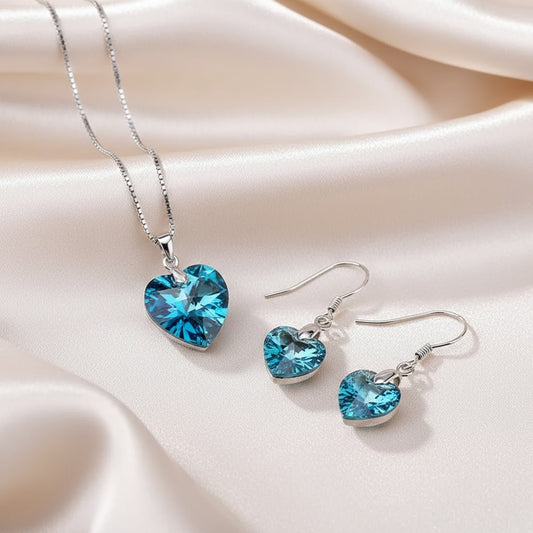 Set de Joyería de Zafiro Olivia | Oro Blanco