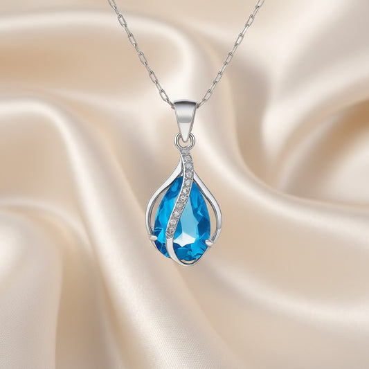 Collar de Zafiro Azul Luminoso