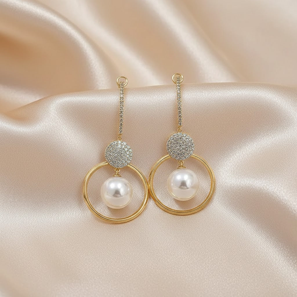 Pendientes de Lujo con Perlas Cultivadas y Circonias
