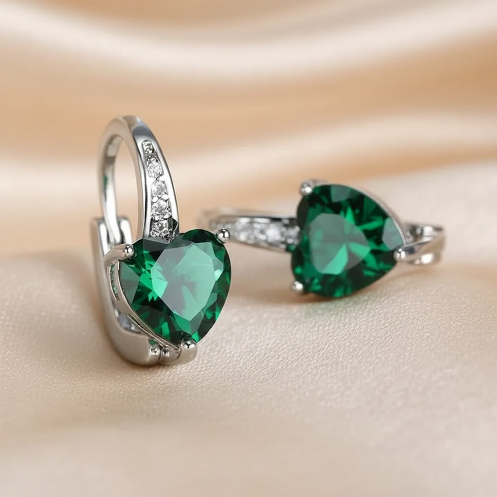 Pendientes Esmeralda | Plata