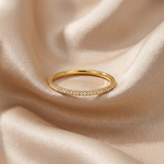 Anillo Eternidad de Cristal 18K