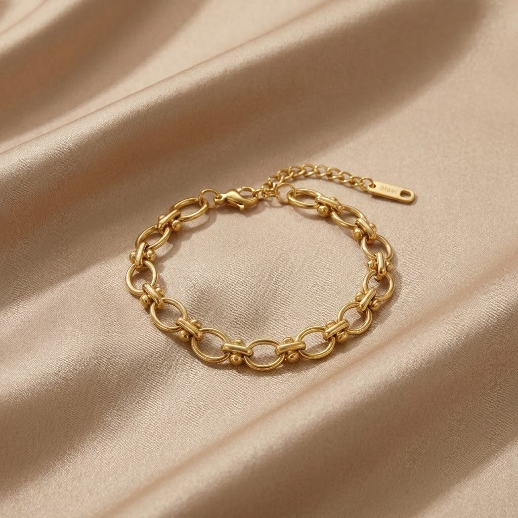 Pulsera de Cadena de Eslabones Dorada
