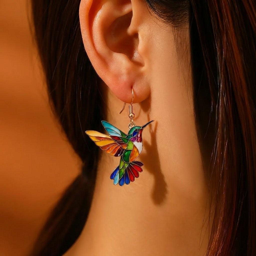 Hermoso Collar de Colibrí con Aretes de Regalo