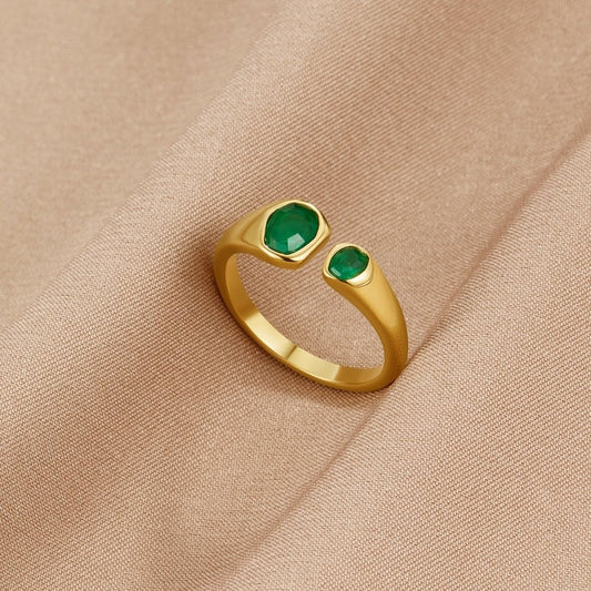 Anillo Vintage Verde Esmeralda Envuelto