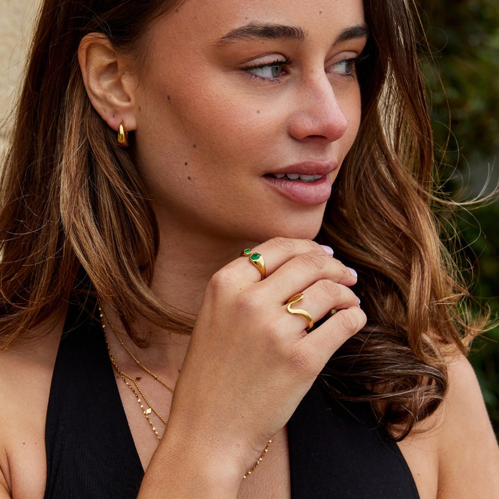 Anillo Vintage Verde Esmeralda Envuelto